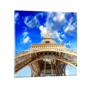 Quadro em vidro - Alcançando o céu e as nuvens - 60x60 cm