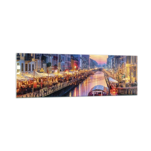 Quadro em vidro - Uma noite de luz e diversão - 160x50 cm