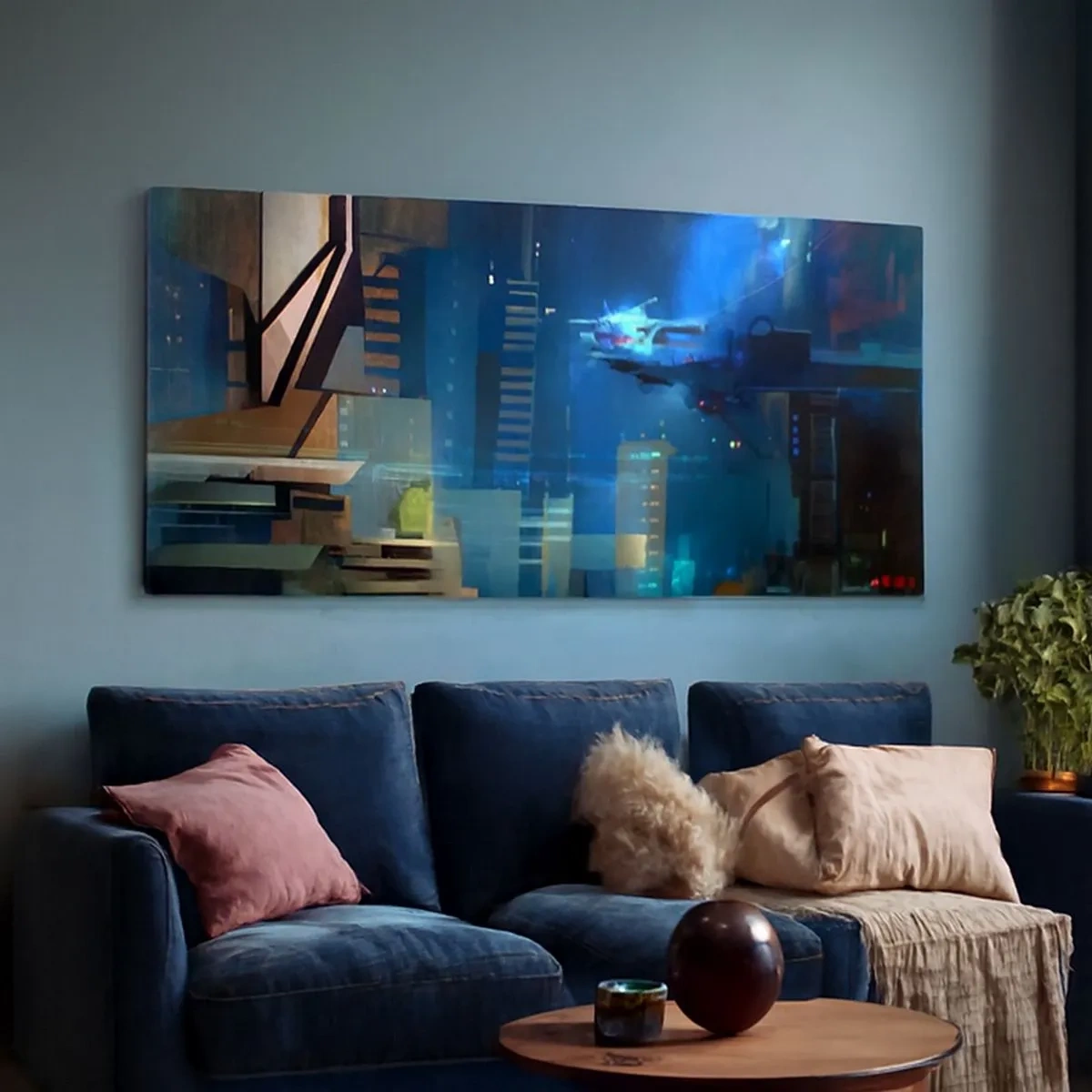 Quadro em tela - Num futuro próximo - 100x40 cm