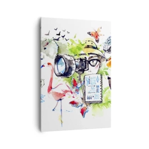 Quadro em tela - Através da lente do viajante - 70x100 cm