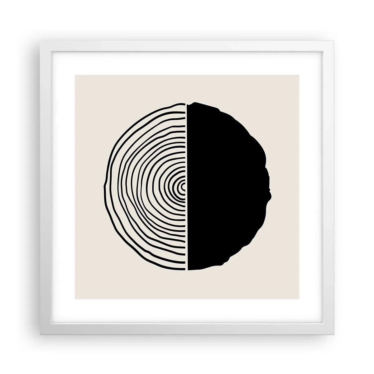 Pôster em moldura branca - Meio a meio - 40x40 cm