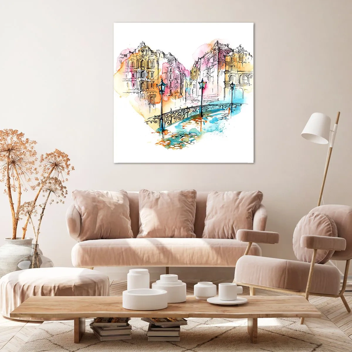 Quadro em tela - O coração da cidade - 70x70 cm