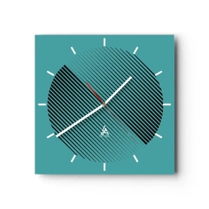Relógio de parede - Relógio em vidro - Círculo – uma variação geométrica - 30x30 cm