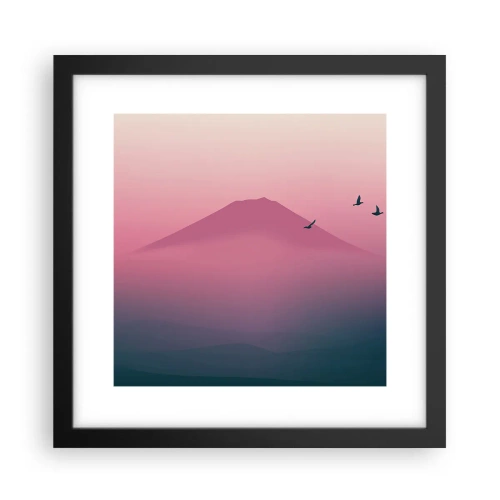 Pôster com moldura preta - Andarilhos sob as nuvens - 30x30 cm