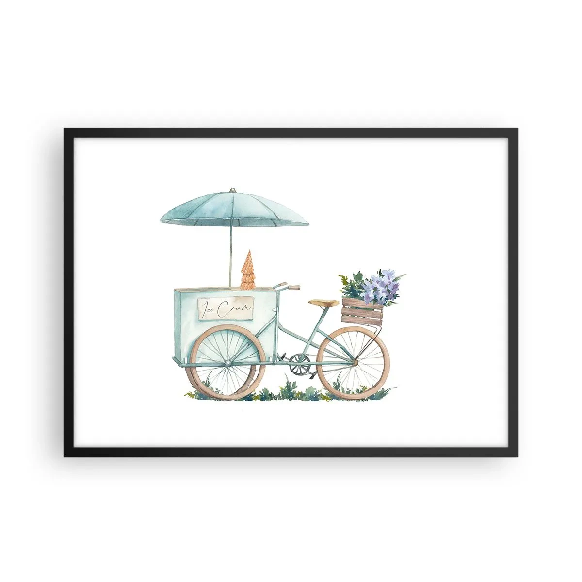 Pôster com moldura preta - Doce lembrança do verão - 70x50 cm