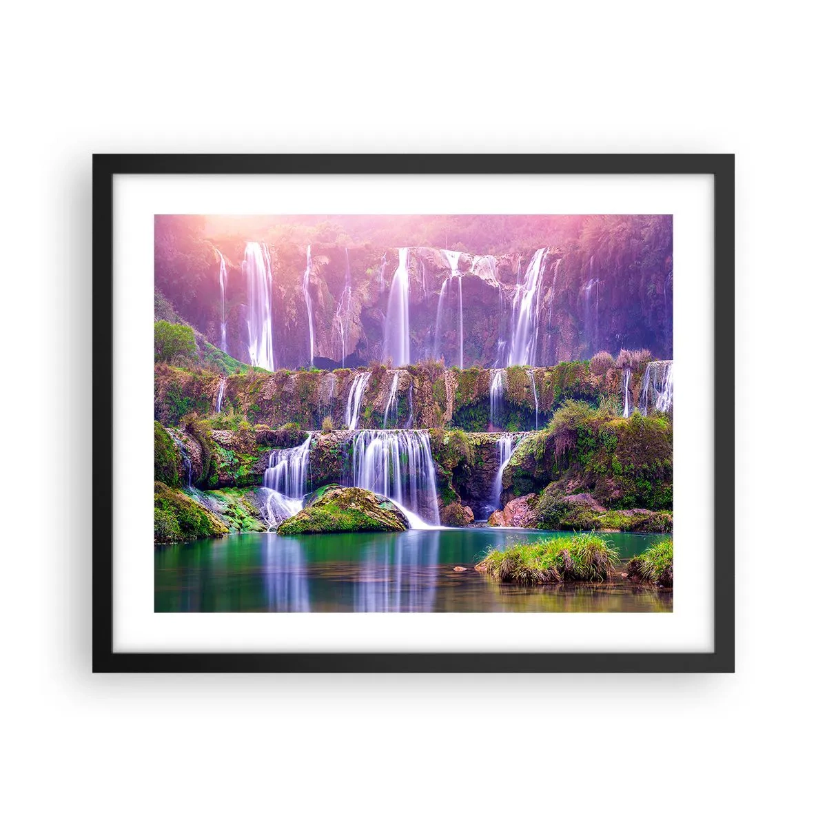 Pôster com moldura preta - Escadas para o céu - 50x40 cm