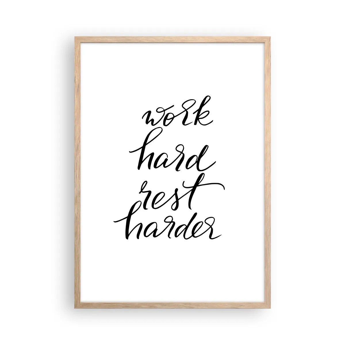 Pôster com moldura de carvalho claro - Equilíbrio da vida - 50x70 cm