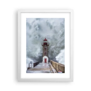 Pôster em moldura branca - O rugido das águas, o som do vento - 30x40 cm