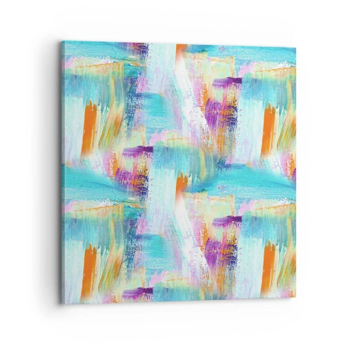 Quadro em tela - Uma alegre coposição de camadas - 70x70 cm