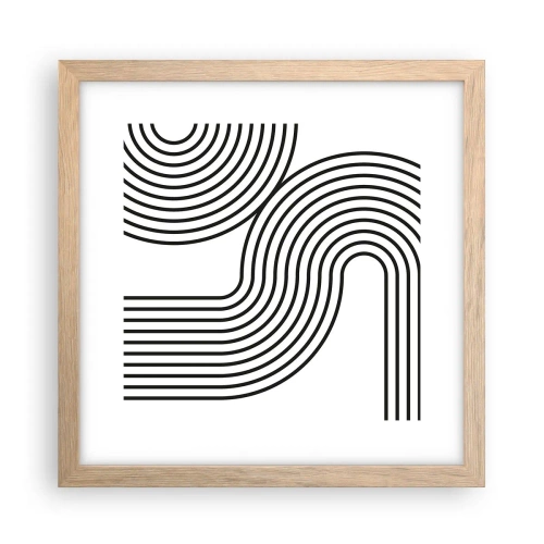 Pôster com moldura de carvalho claro - Na curva - 30x30 cm
