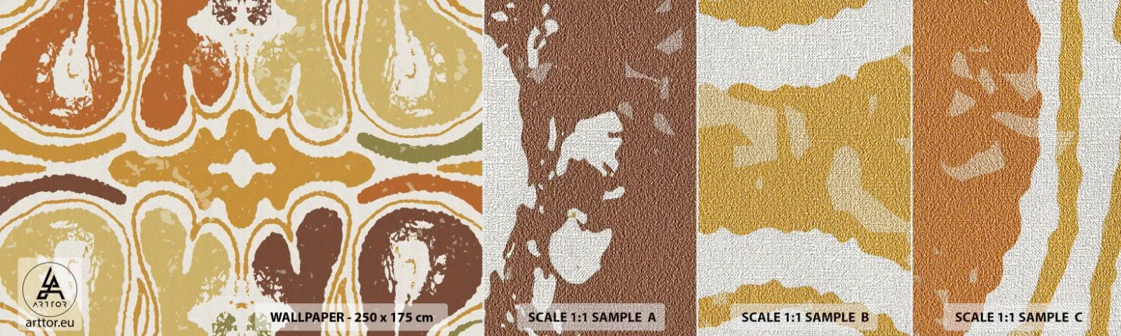 Amostra de papel de parede Premium Canvas - Abstração sentimental - Idoso, Boho, Pedaço - 100x30 cm