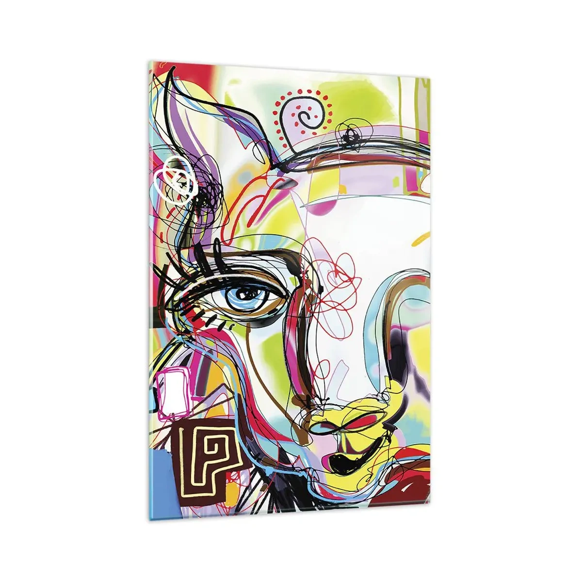 Quadro em vidro - A riqueza da natureza do gato - 80x120 cm