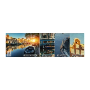 Amostra de papel de parede Premium Sand - Manhã em Amsterdã - Cidade, Amsterdã, Arquitetura - 100x30 cm