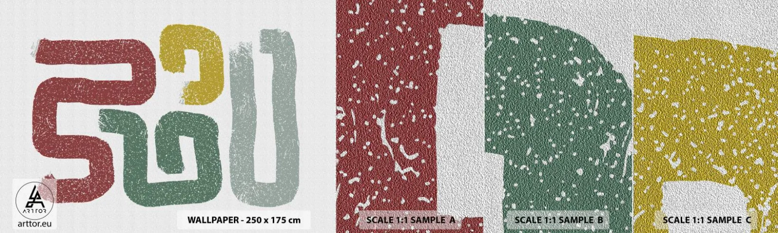 Amostra de papel de parede Premium Sand - Em uma língua desconhecida - Pedaço, Minimalismo, Rolando - 100x30 cm