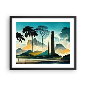 Pôster com moldura preta - Cada vez mais alto - 50x40 cm