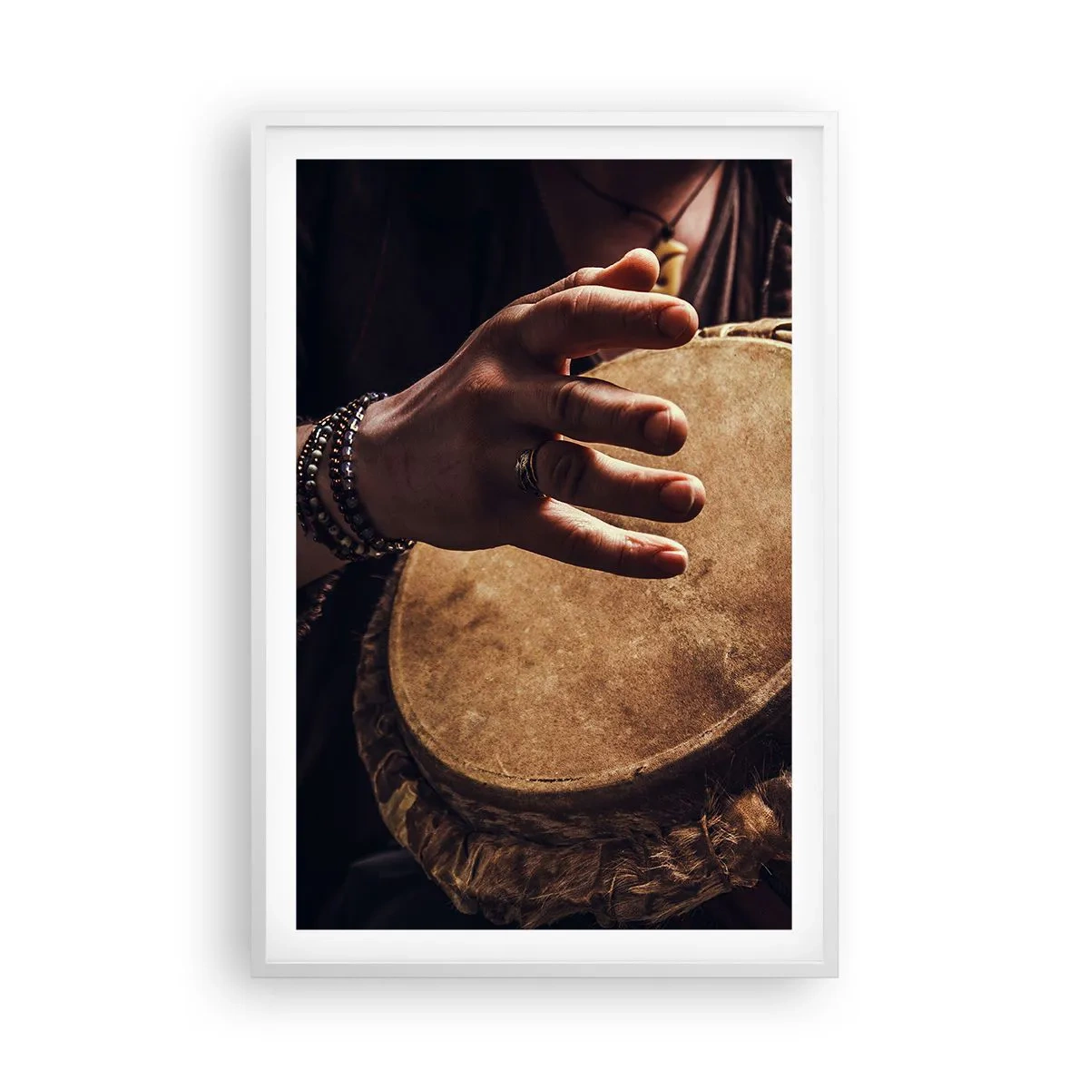 Pôster em moldura branca - No ritmo do coração - 61x91 cm