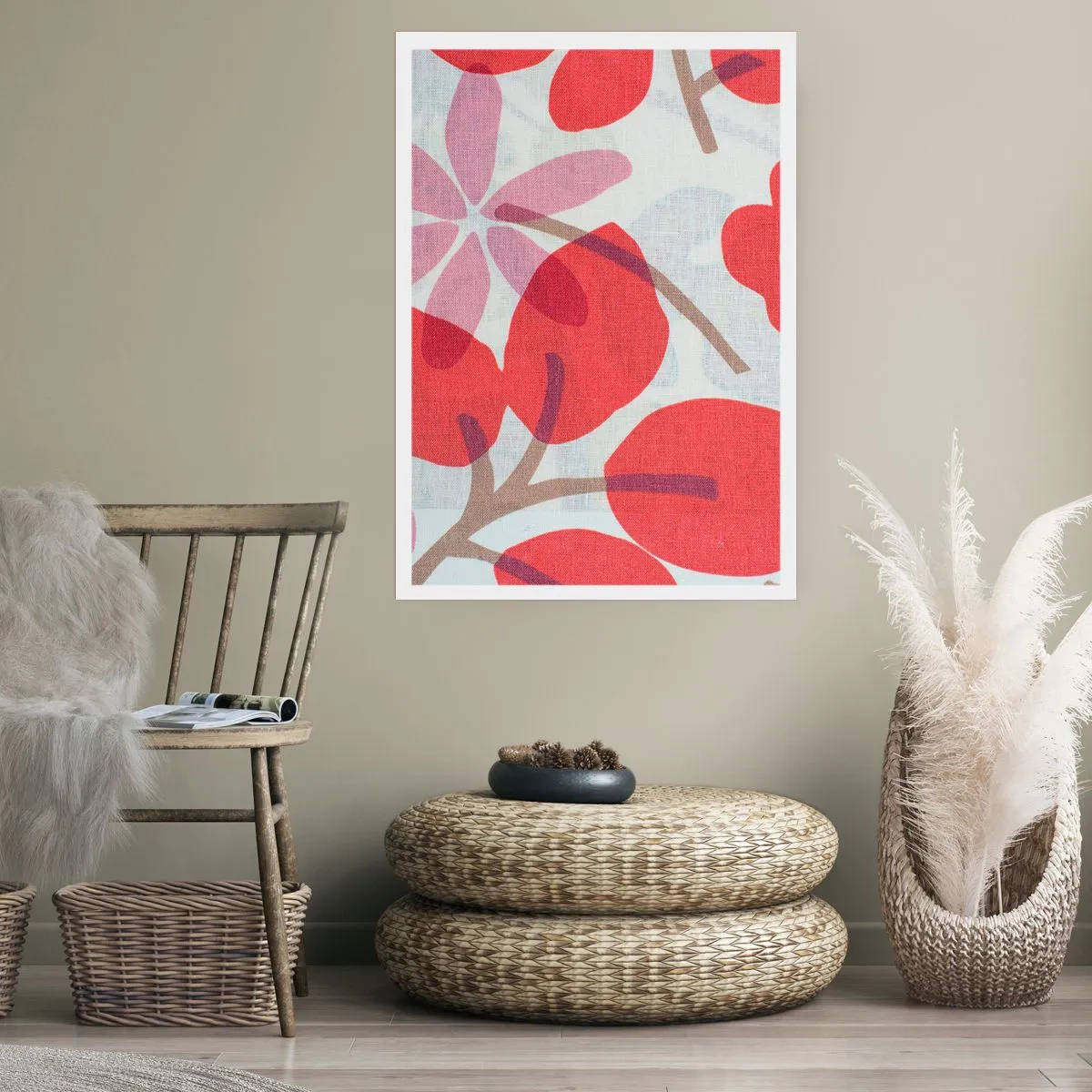 Pôster - Arranjo de flores em rosa - 70x100 cm