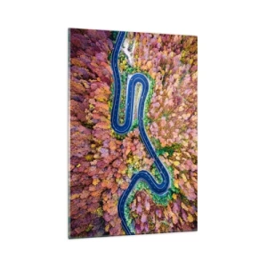 Quadro em vidro - Estrada sinuosa pela floresta - 80x120 cm