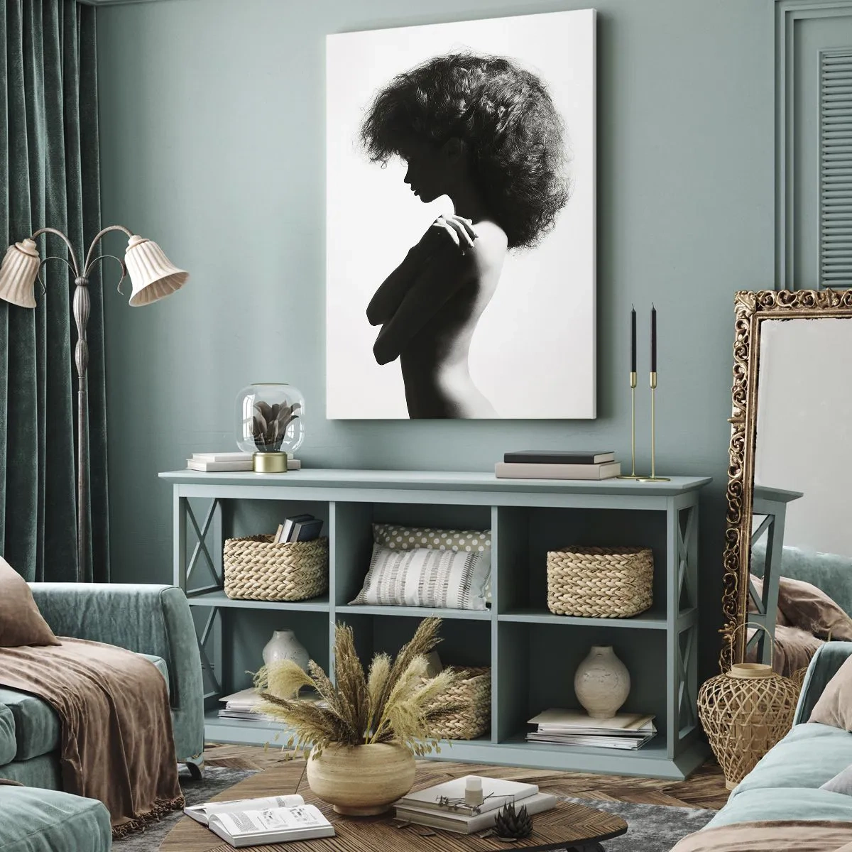 Quadro em tela - Como uma flor em um caule fino - 50x70 cm