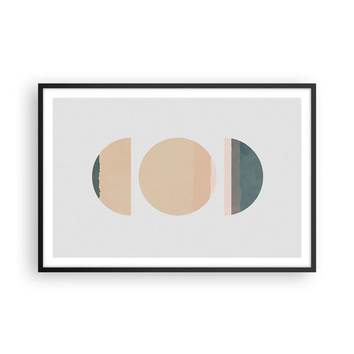 Pôster com moldura preta - Círculo entre círculos - 91x61 cm