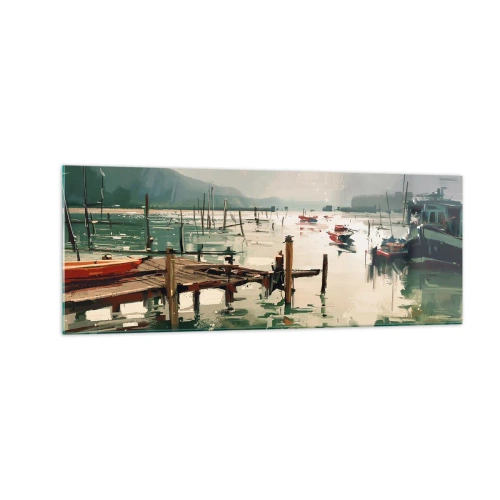 Quadro em vidro - Mergulhado na lua derretida - 140x50 cm