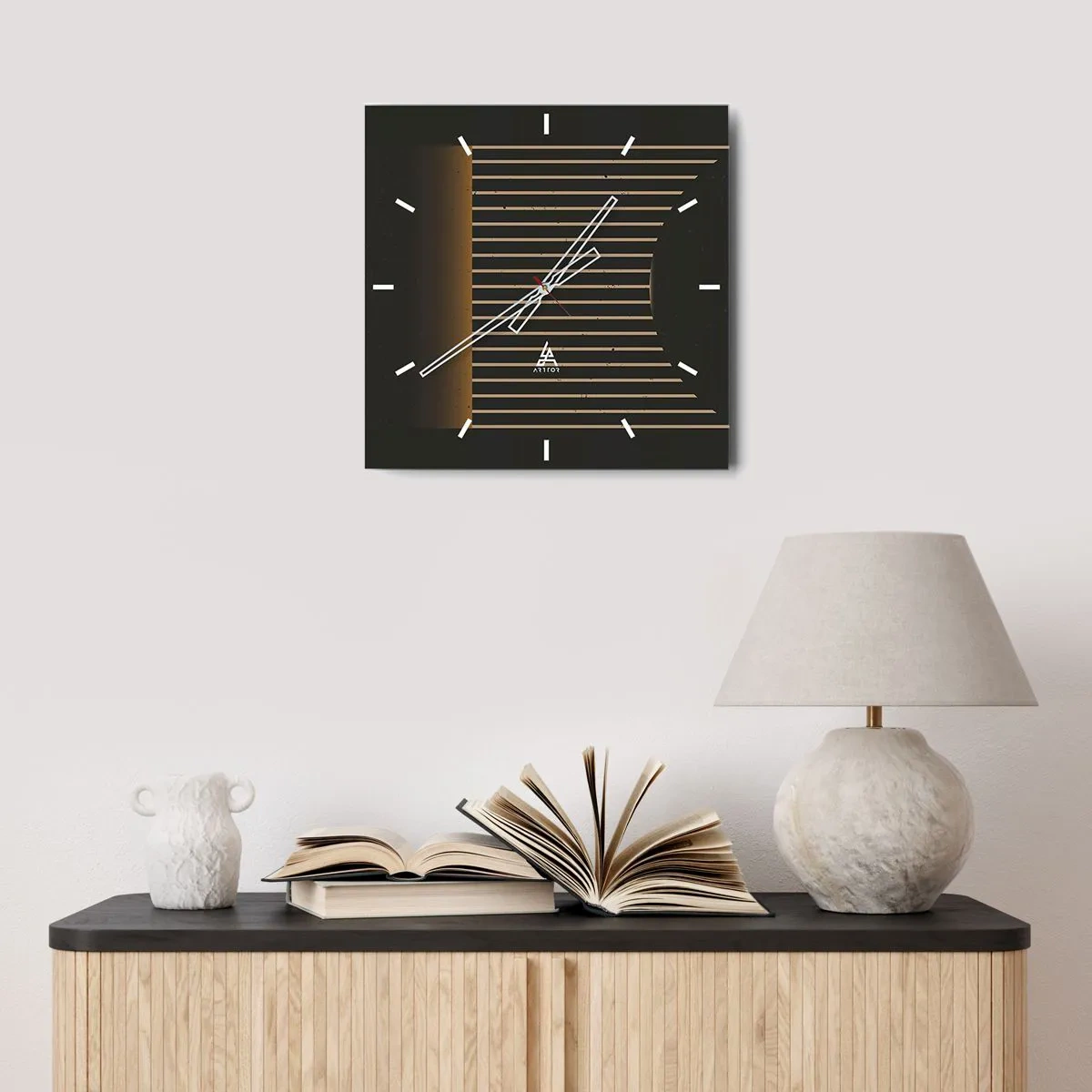 Relógio de parede - Relógio em vidro - Explorar a escuridão - 30x30 cm