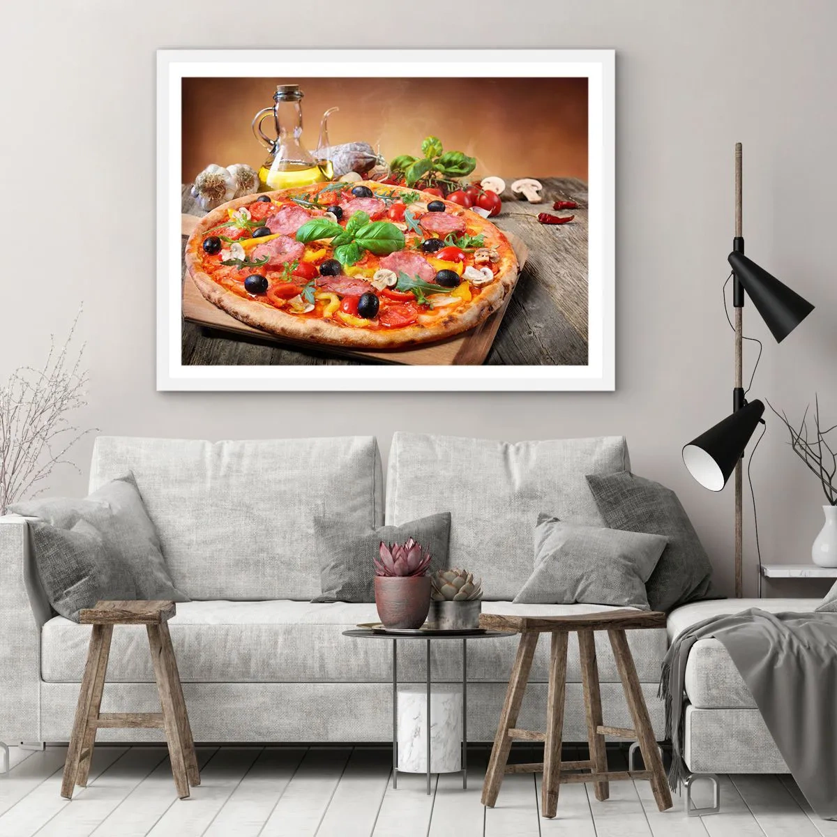 Pôster em moldura branca - Com um sabor verdadeiramente italiano - 40x30 cm