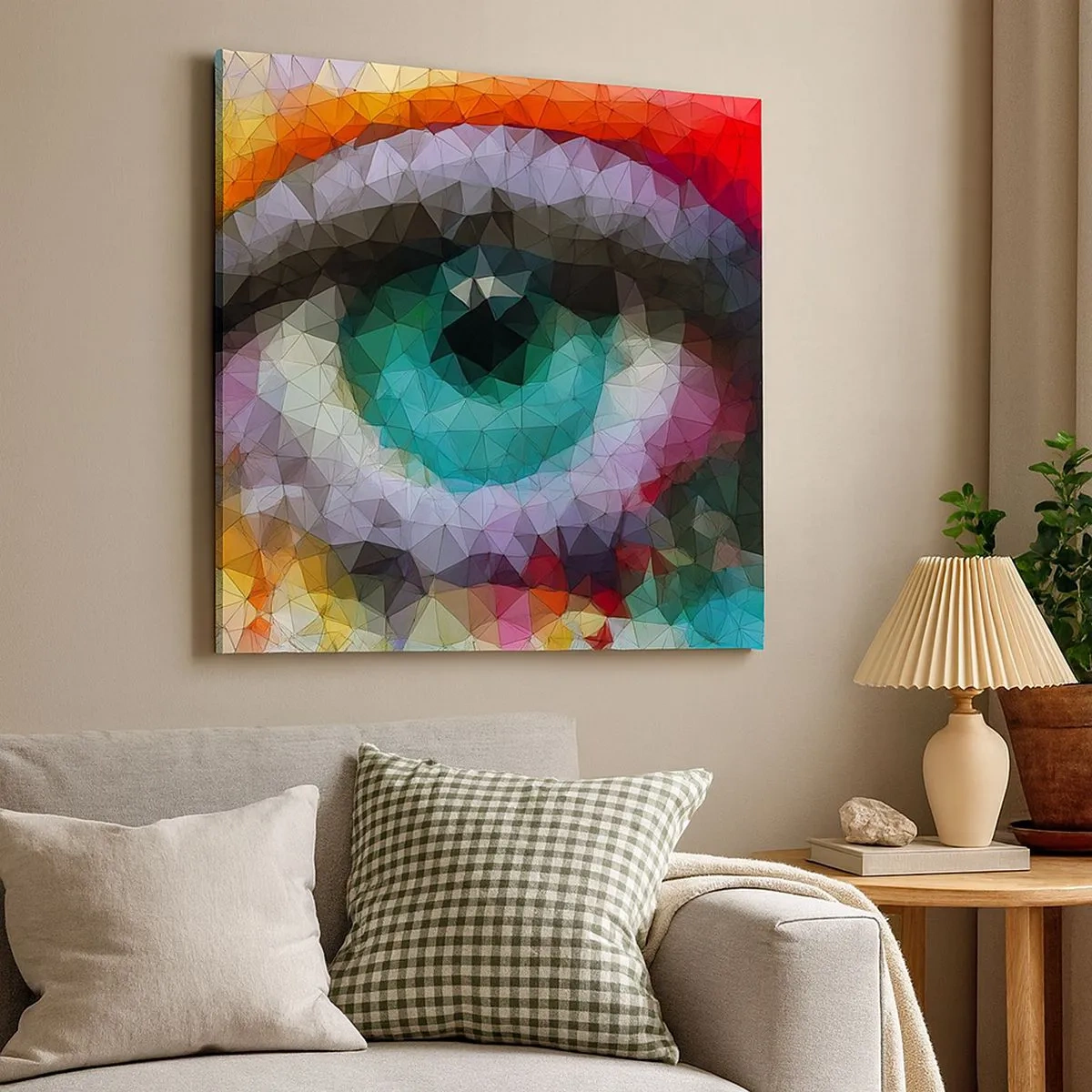 Quadro em tela - O brilho cristalino dos olhos - 30x30 cm