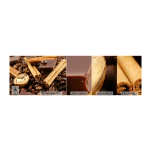 Amostra de papel de parede autocolante Deluxe Sticker - Concerto de aromas - Gastronomia, Chocolate, Grãos de café - 100x30 cm