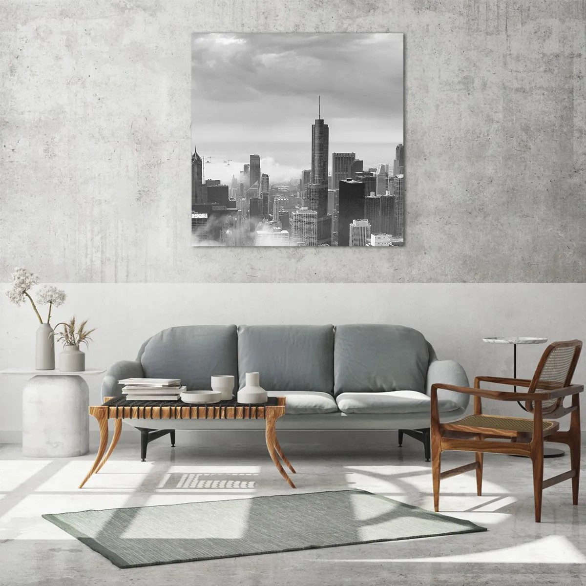 Quadro em vidro - Paisagem americana - 40x40 cm