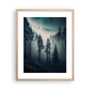 Pôster com moldura de carvalho claro - Manhã de montanha - 40x50 cm