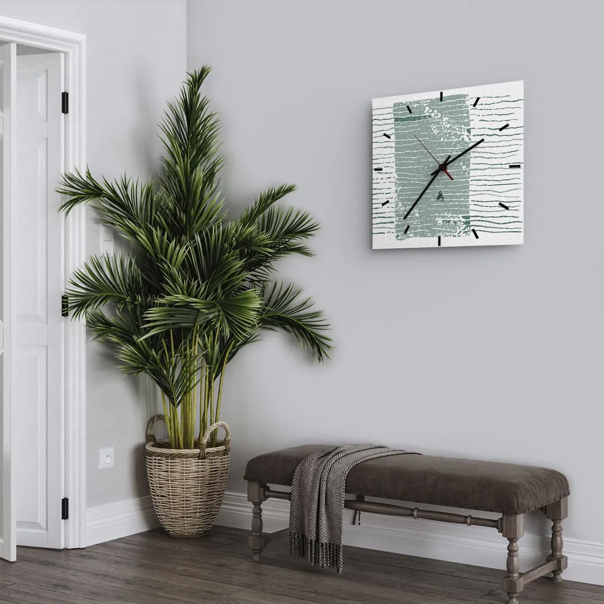 Relógio de parede - Relógio em vidro - Abstração marinha - 40x40 cm