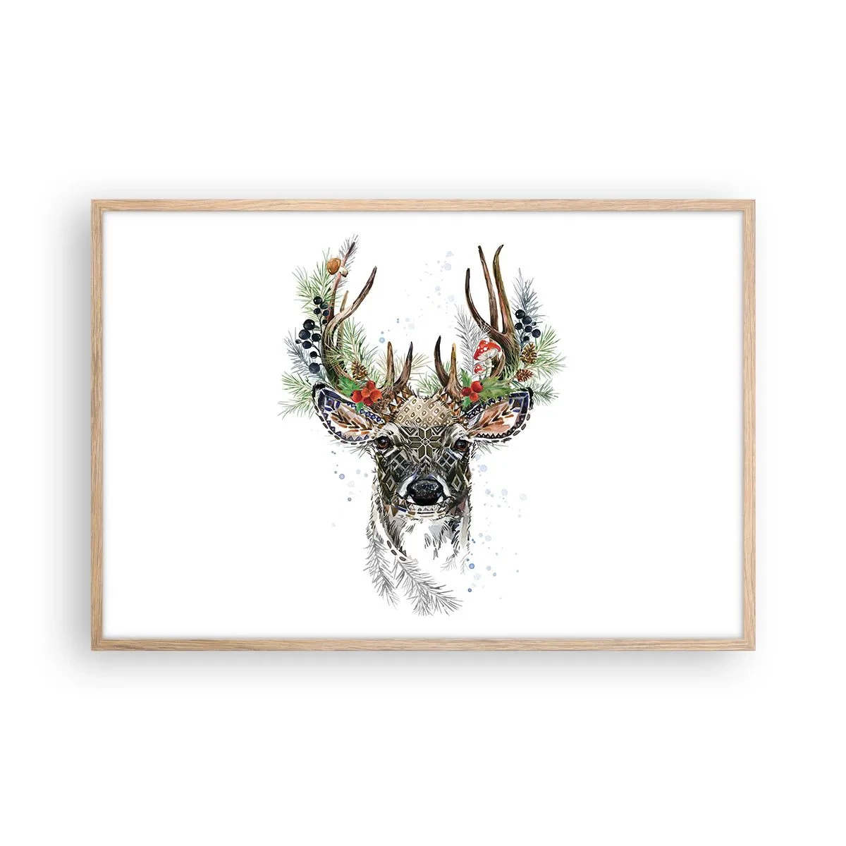 Pôster com moldura de carvalho claro - Num manto festivo - 91x61 cm