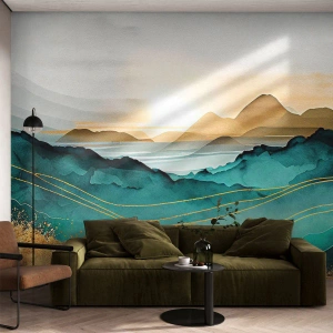Papel de Parede Autocolante Deluxe Sticker - À beira da abstração – paisagem - Paisagem, Montanhas, Moderno - 250x175 cm