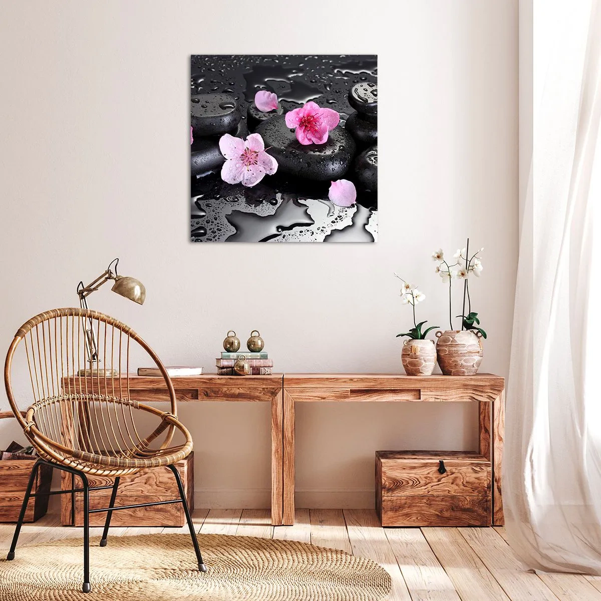 Quadro em tela - Coração de pedra - 60x60 cm