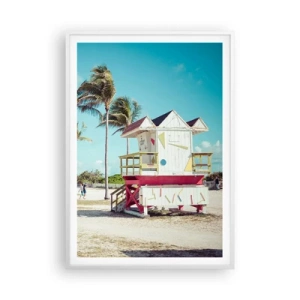 Pôster em moldura branca - Um belo dia pela frente - 70x100 cm