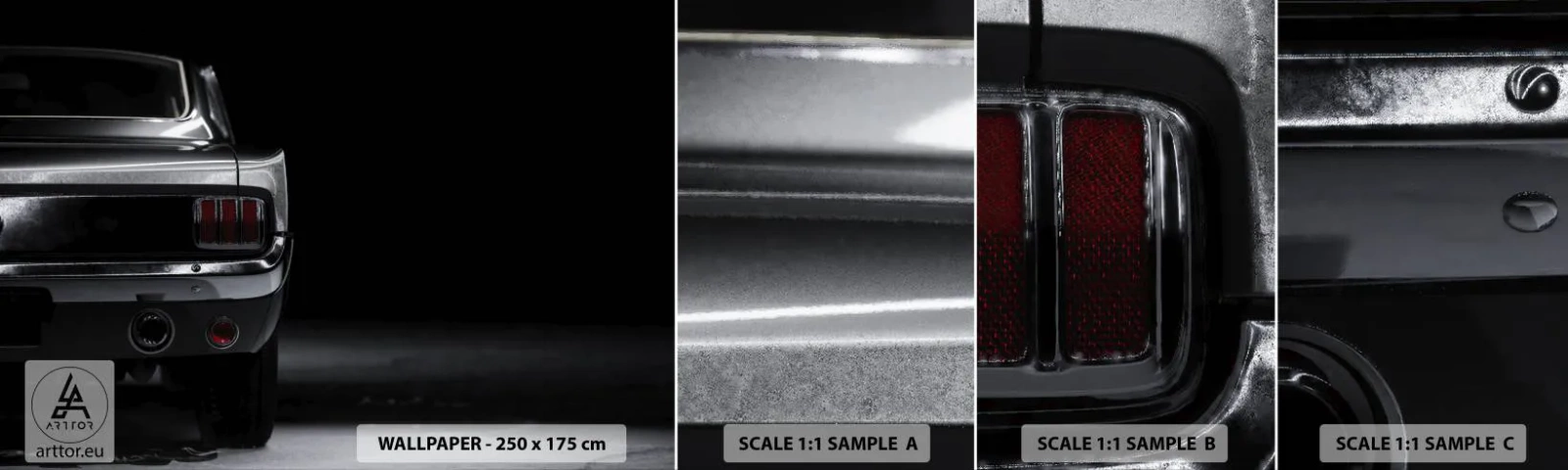 Amostra de papel de parede autocolante Deluxe Sticker - O charme do clássico - Carro, Retrô, Carro - 100x30 cm