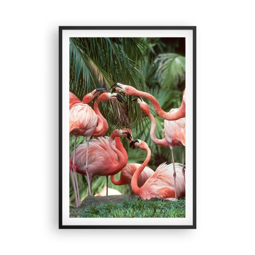 Pôster com moldura preta - Fofocas da tarde - 61x91 cm