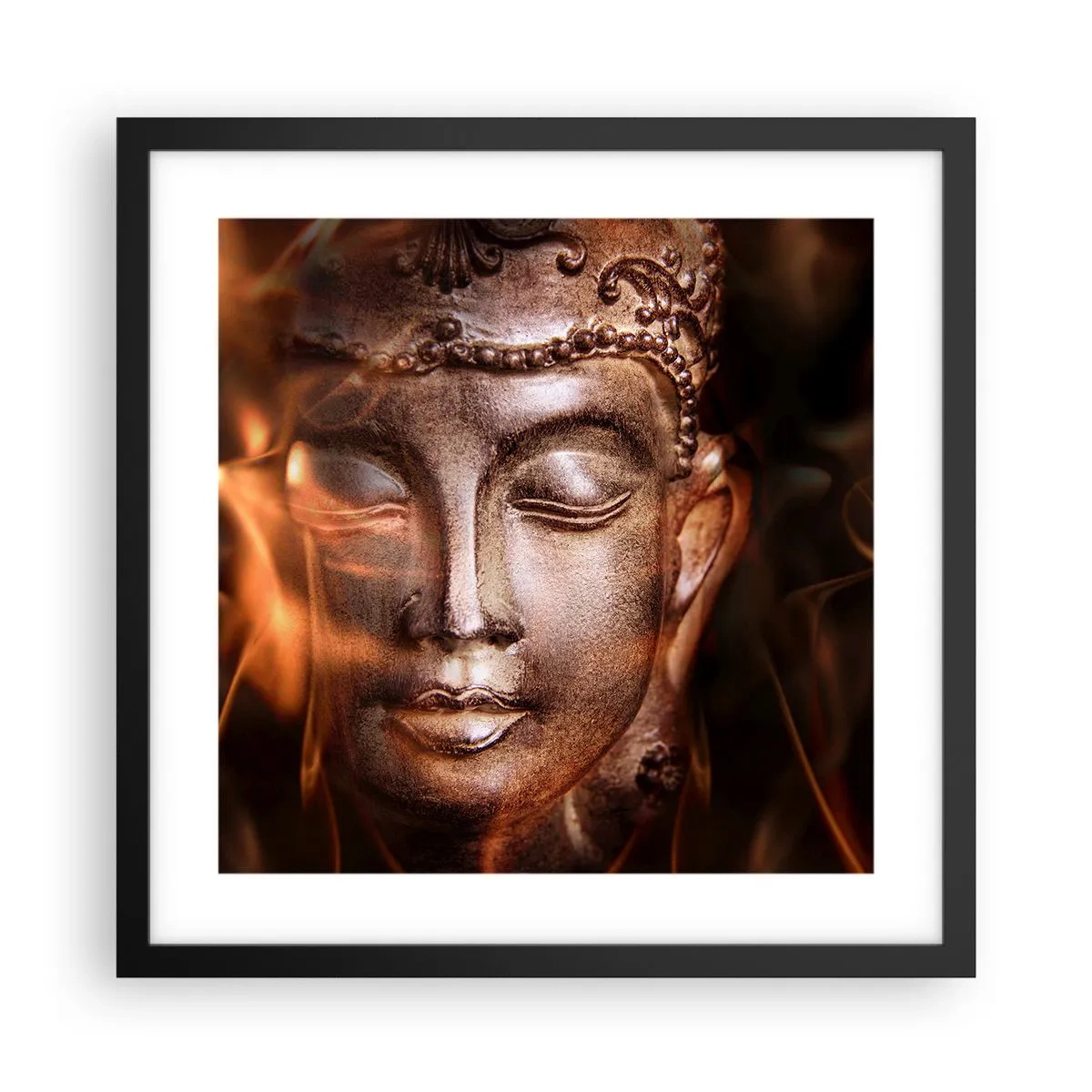 Pôster com moldura preta - Só existe o aqui e agora - 40x40 cm