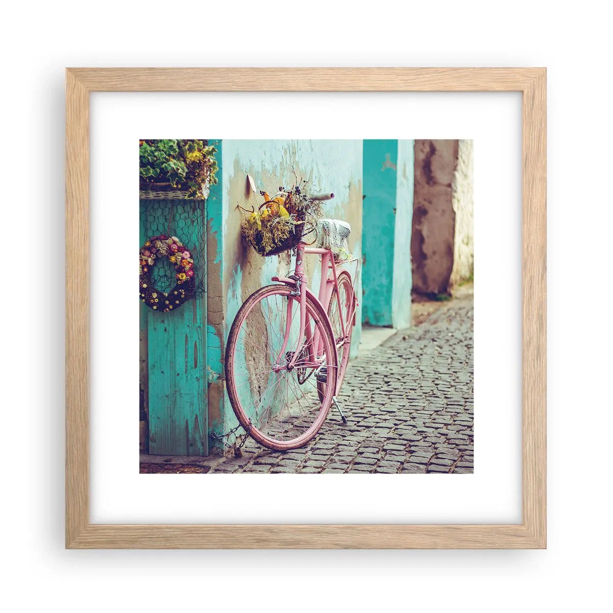 Pôster com moldura de carvalho claro - Volto logo - 30x30 cm