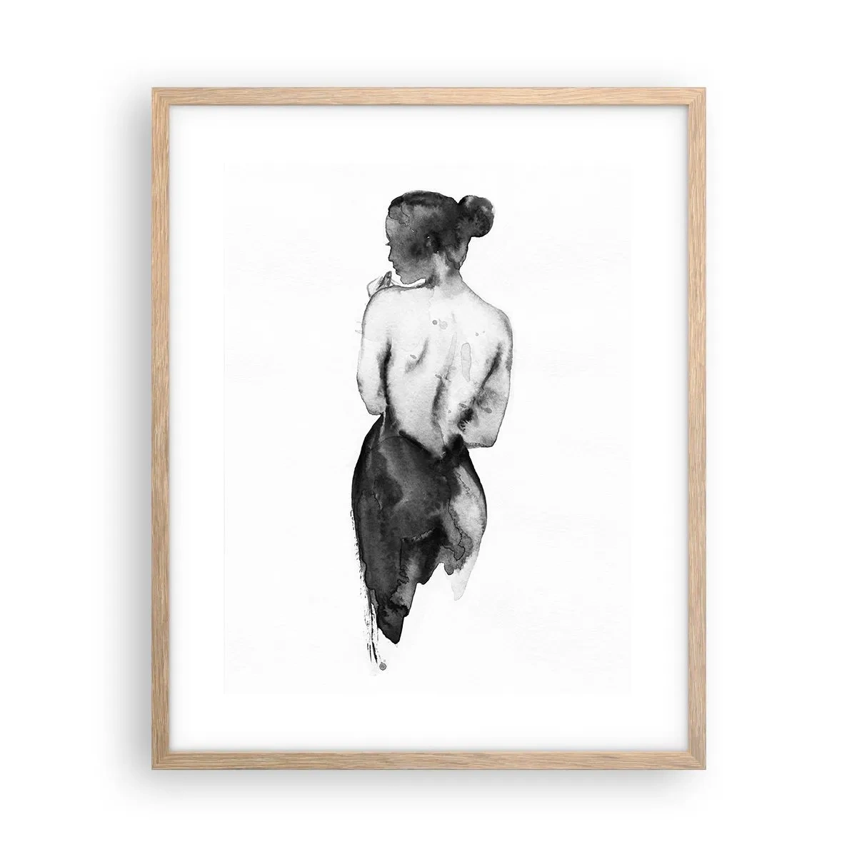 Pôster com moldura de carvalho claro - Com ela, o mundo desaparece - 40x50 cm