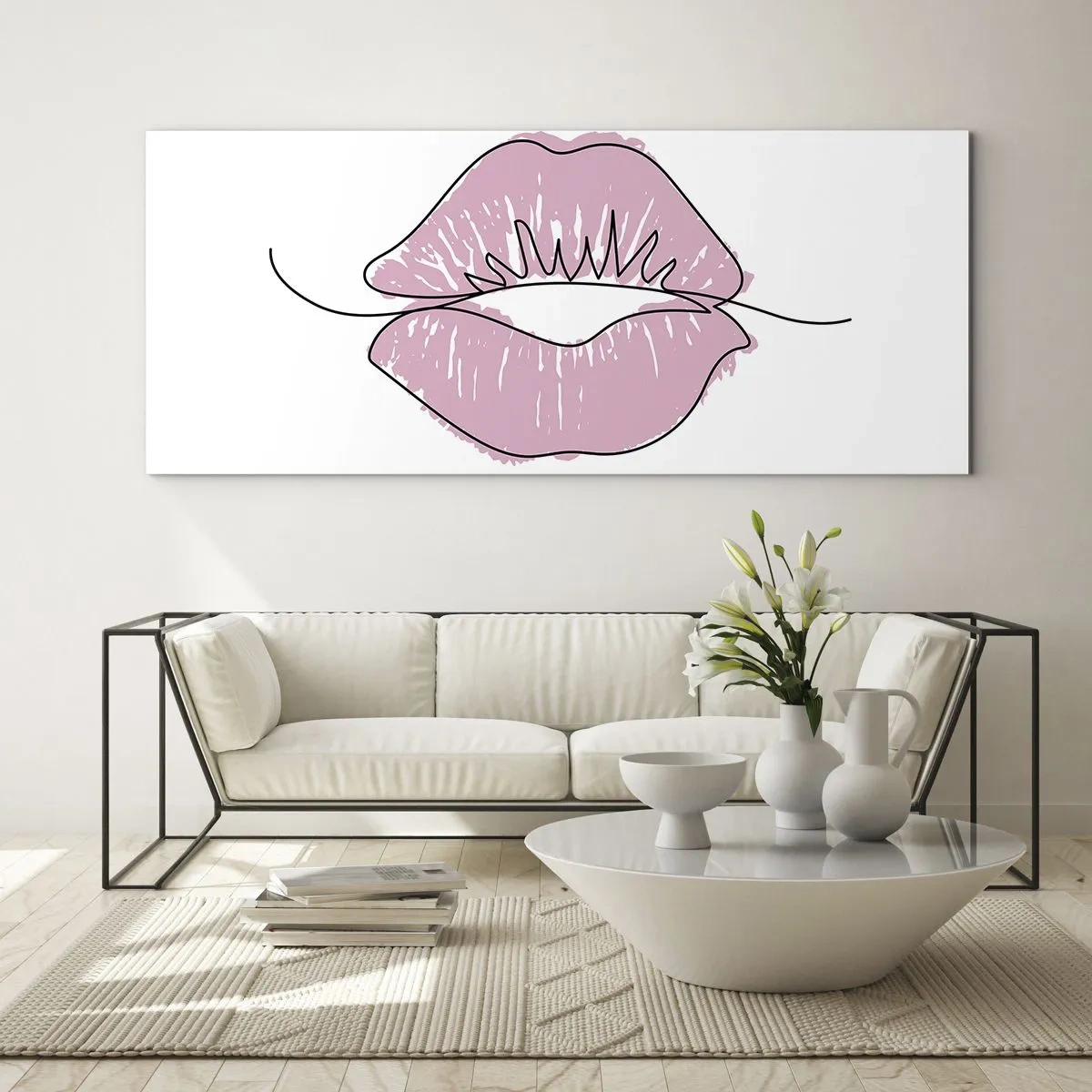 Quadro em vidro - Pronto para beijar? - 100x40 cm