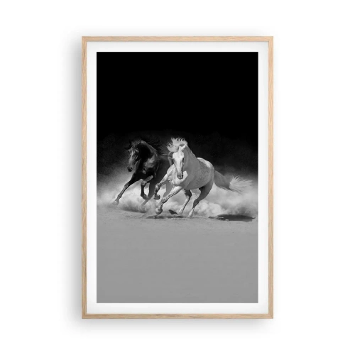 Pôster com moldura de carvalho claro - Galope da liberdade - 61x91 cm