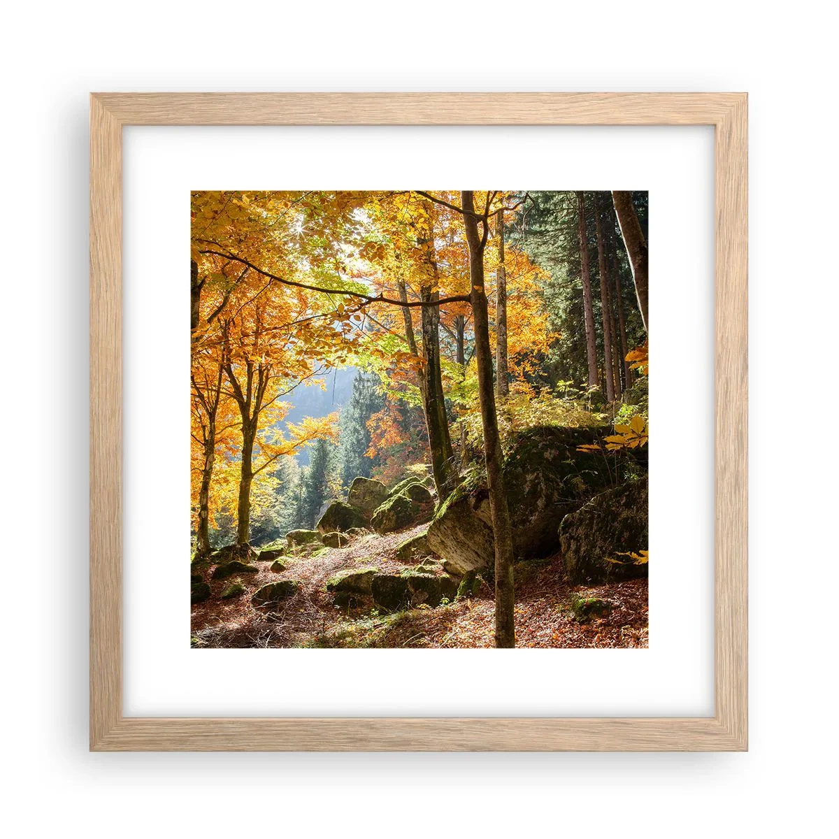 Pôster com moldura de carvalho claro - Tempo para descansar - 30x30 cm