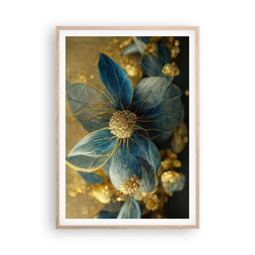 Pôster com moldura de carvalho claro - Florescer com ouro - 70x100 cm