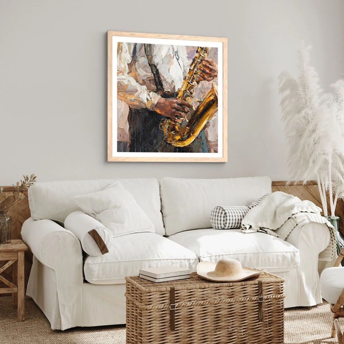 Pôster com moldura de carvalho claro - Hora do solo - 50x50 cm