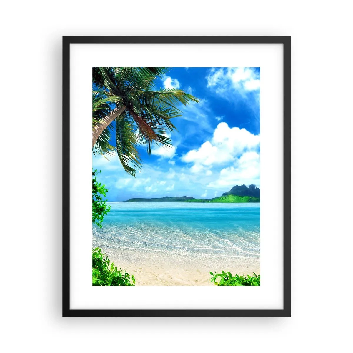 Pôster com moldura preta - O azul dos trópicos - 40x50 cm