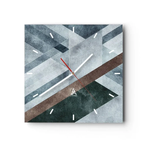 Relógio de parede - Relógio em vidro - Elegância sofisticada da geometria - 40x40 cm
