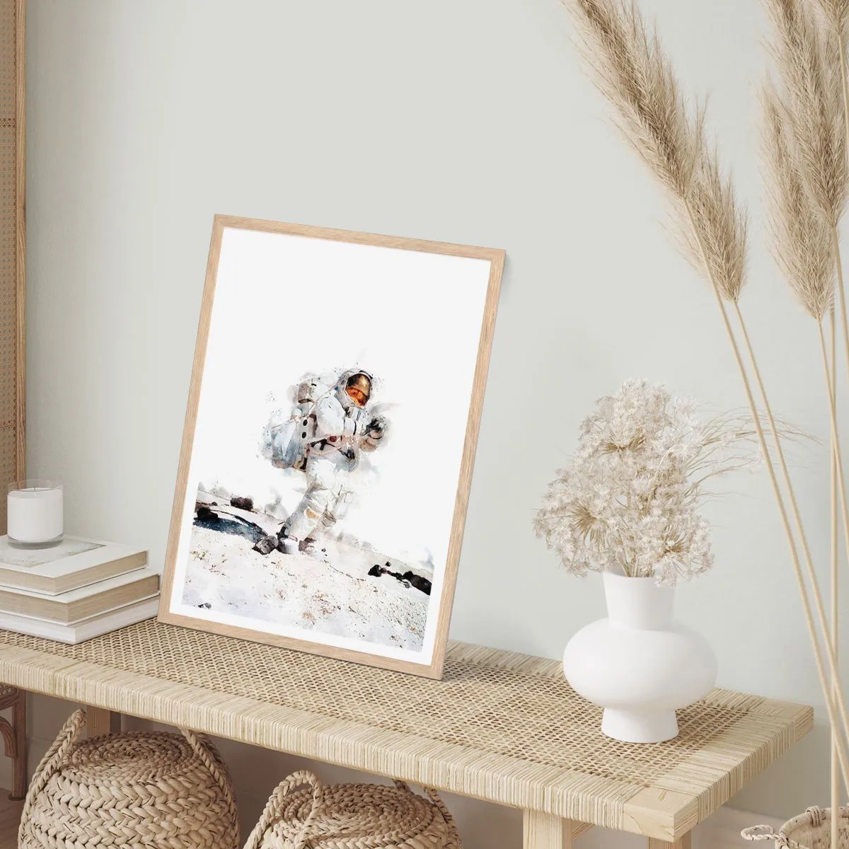 Pôster com moldura de carvalho claro - Enviado da Terra - 61x91 cm