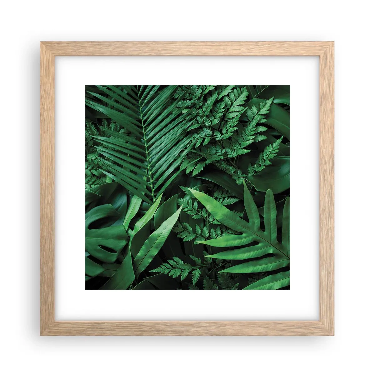 Pôster com moldura de carvalho claro - Envolto em verde - 30x30 cm